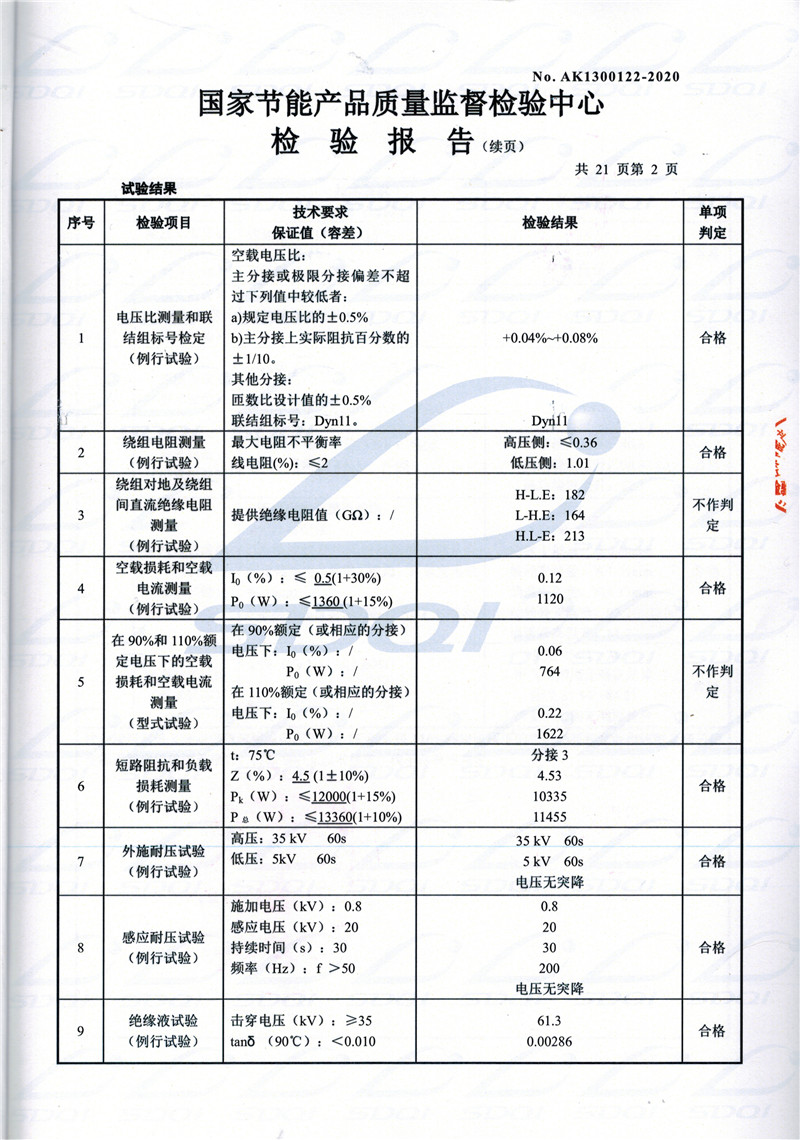 高低压试验报告-S11-1250同仁同仁同仁油浸式变压器-2.jpg